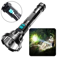 High Powered LED Flashlight Super Bright Torch USB Rechargeable Lamp CW
