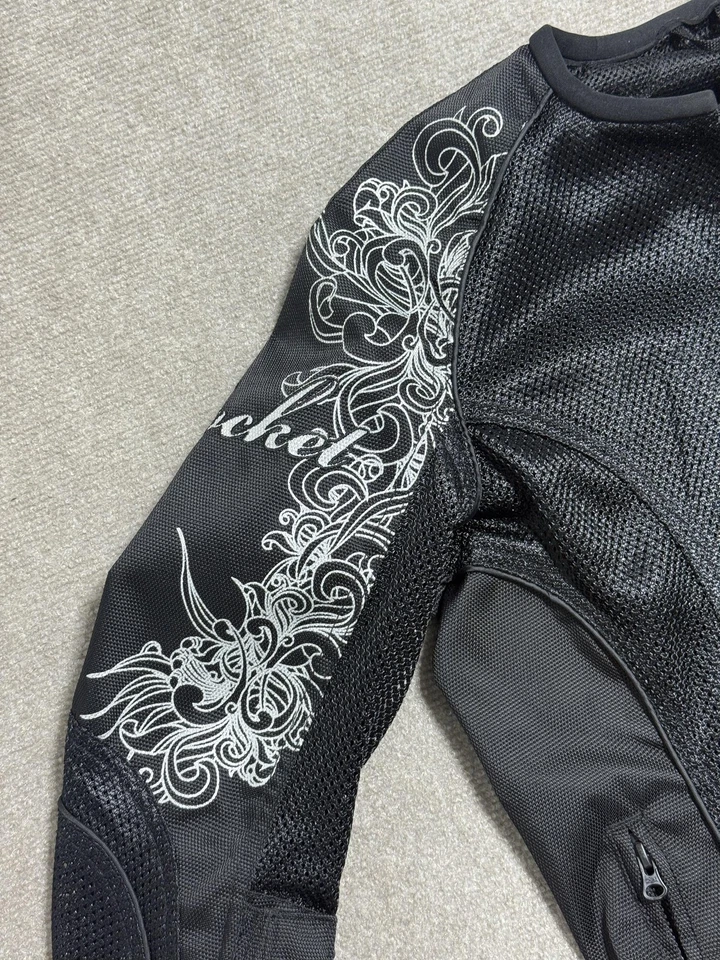 Joe Rocket Jacket Womens Small Mesh Motorcycle Riding Silver Floral Embroidery - Image 3 of 4