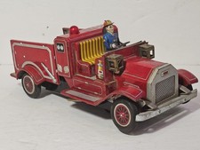 Fire Engine Horikawa Japan Tin Vintage 50's Battery Operated Toy READ