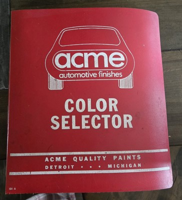 Vintage 1974-1981 ACME color selector US passenger cars trucks Paint finishes