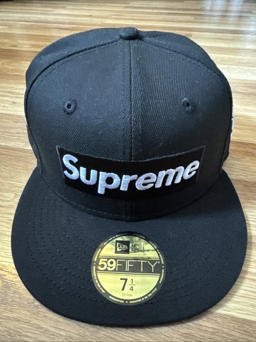 Casquette noire Supreme Jerseys Box Logo New Era taille 7 1/4 neuve avec étiquette