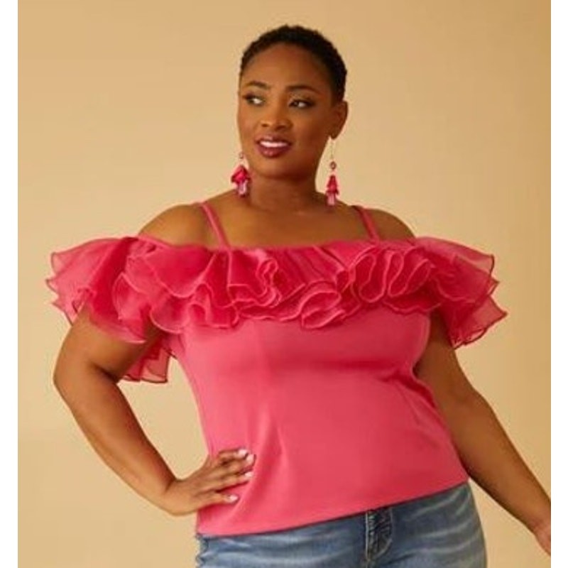 PLUS Size 30/32 - 5X | Stretch Scuba Knit Camisole Top With