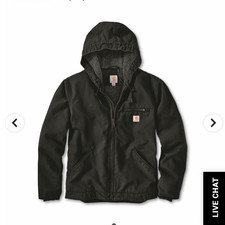 Carhartt Men  s Loose Fit Sherpa-Lined Hooded Zip Jacket Black XL