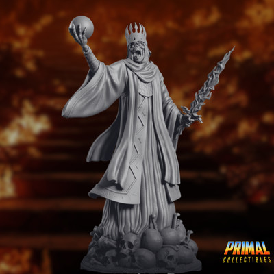 Undead Lich King Mini | Necromancer Boss Miniature | By Primal Collectibles