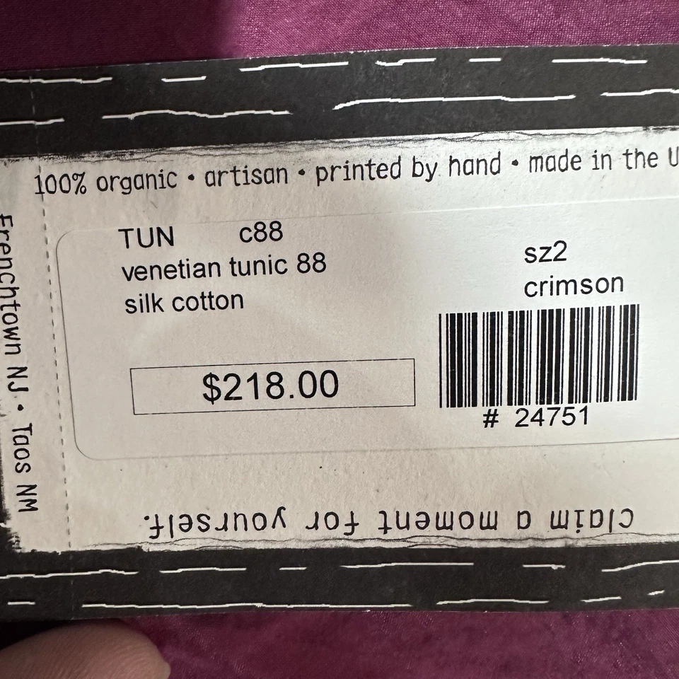 Túnica veneciana Blue Fish Barclay para mujer 2 púrpura de colección nueva con etiquetas seda algodón Lagenlook Foto 3 de 4