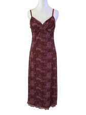 Urban Outfitters Wine/Mauve LOVE Theme Maxi Slip Dress, Sz L