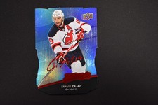 2017-18 UD MVP Hockey Colors and Contours Level 1 Blue Die-Cut Travis Zajac #144