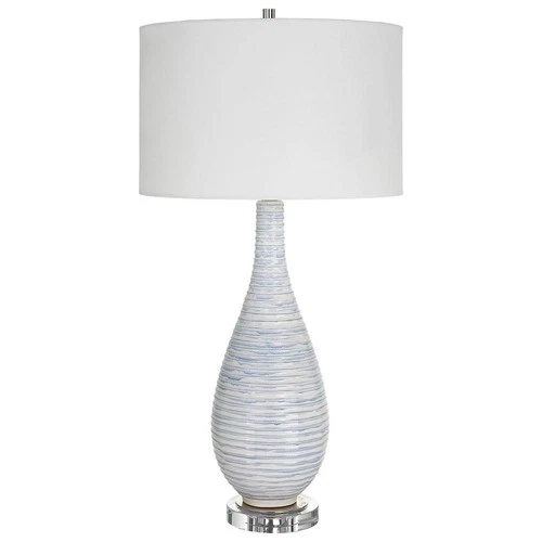 Uttermost 29998-1 Clariot Ribbed Blue Table Lamp - Picture 3 of 7