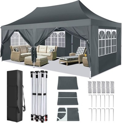 10'x20' Pop Up Canopy Wedding Commercial Heavy Duty Party Tent Gazebo Sidewalls!