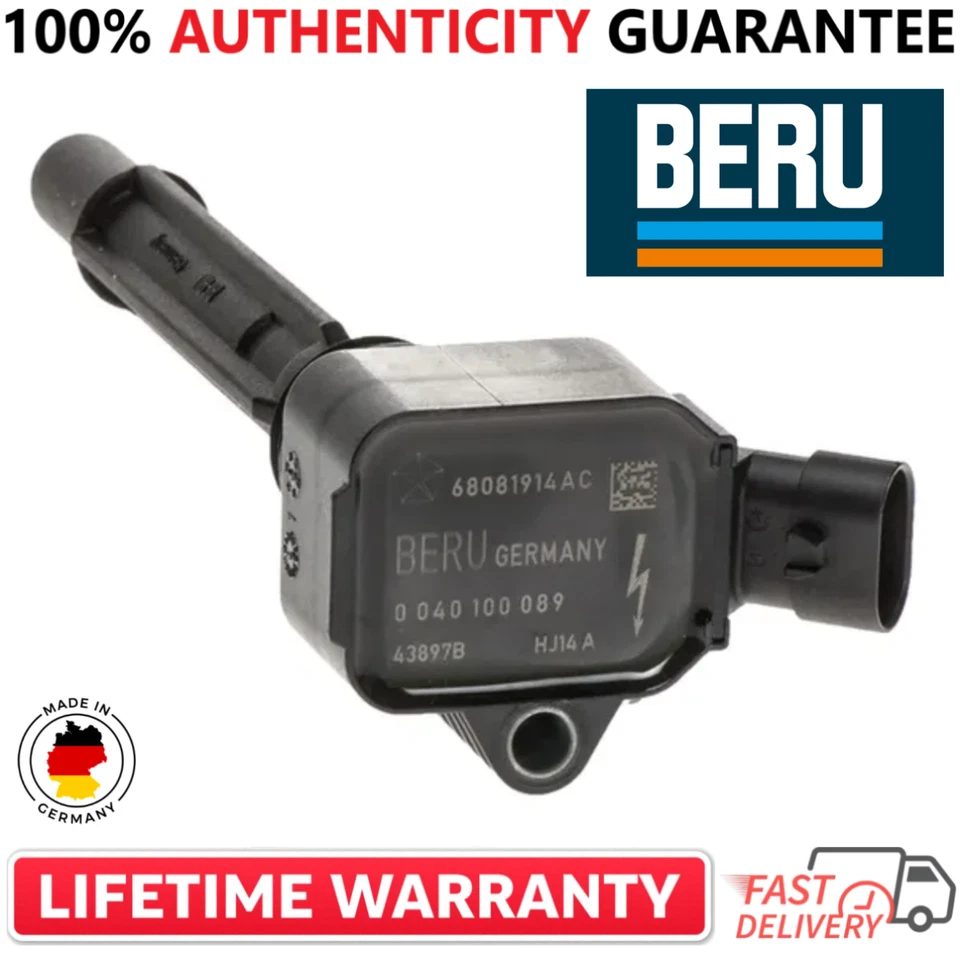 Bobinas de encendido x4 OEM BERU para Fiat y Jeep Renegade 2014-2020 1,4 L, 68081914AC Foto 3 de 4