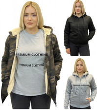 FLEECE LINED Ex Store Womens Sherpa Thermal Hooded Fur Jackets Thick EXTRA Warm