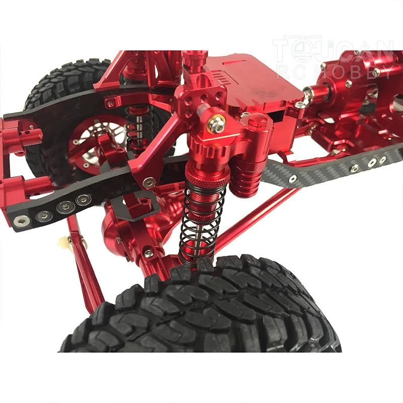 1/10 SCX10 D90 RC Rock Crawler Model Cars Metal Aluminium Alloy Frame Red - Image 2 of 4
