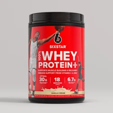 Six Star 100% Whey Protein Plus - Vanilla Cream: Gluten-Free Muscle Growth