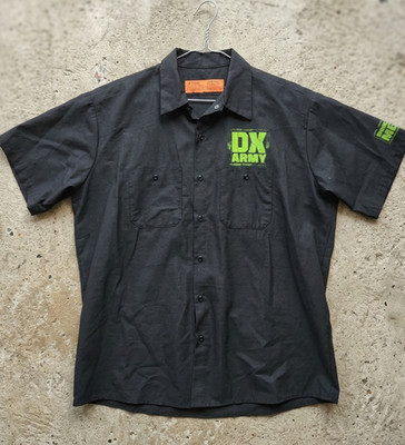 WWE DX Army D-Generation X Work Shirt XL Red Kap Button Up Tank World's Biggest