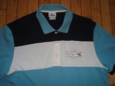 LACOSTE MEN'S BLUE  WHITE PIQUE POLO SHIRT SIZE 6 MADE IN PERU HARDLY WORN 