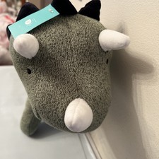 Pillowfort Dinosaur Green Triceratops Plush Throw Pillow Stuffed Animal 21  -NEW