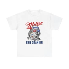Miller Ben Drankin Graphic T Shirt Funny Beers Unisex Heavy Cotton Tee
