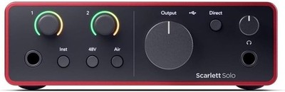 Focusrite Scarlett Solo 4th Gen USB Audio Interface, for the Guitarist, Vocalist