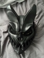 Black Demon horns Full Face Halloween Costume Mask with Adjustable Straps