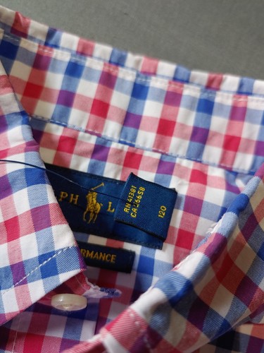 Polo Ralph Lauren Shirt Boys Size 6 Performance Blue Red White Long Sleeve New - Picture 10 of 13