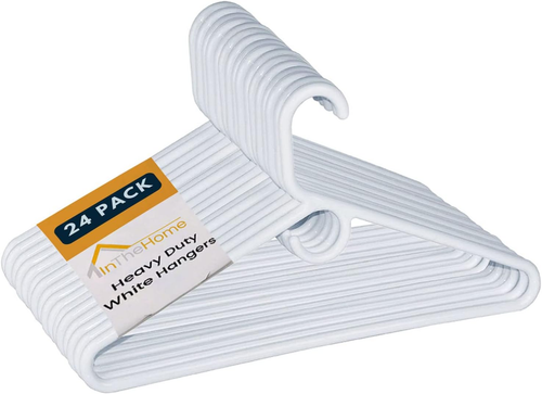 Heavy Duty White Hangers Tubular Plastic Hangers, Set of 24 (Heavy Duty) - Picture 11 of 12