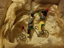 Vintage Kurt S Adler Wood Christmas Ornament ~ Couple on Tandem Bicycle