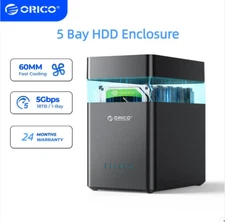 ORICO 2/5Bay Hard Drive Enclosure USB3.0/Type-C to SATA for 3.5'' HDD SSD w/ Fan