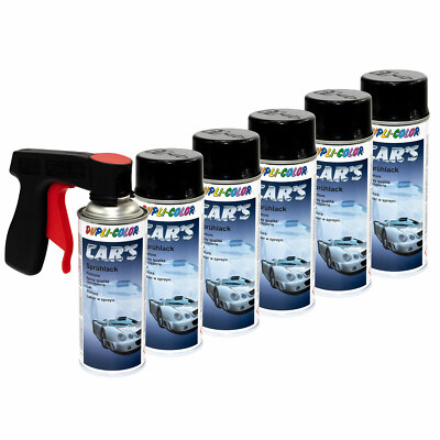 Lackspray Lack 6 x400ml Sprühlack Spray Dupli schwarz glänzend mit Pistolengriff