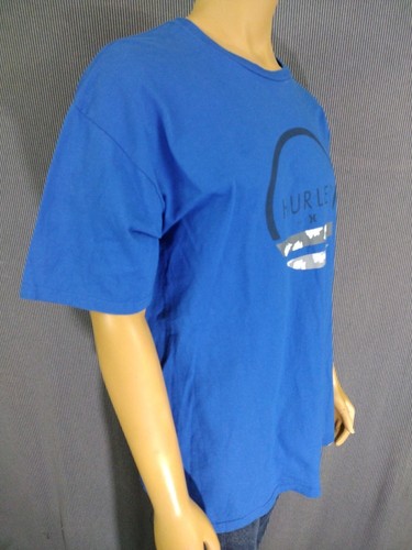 HURLEY T - Camicia Blu Brillante Hurley Grigio Bianco Grafica SS Uomo XL Cotone Nuova - Foto 6 di 8