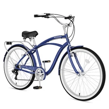 MOONCOOL Adults Beach Cruiser Bike, 26 inch Commuter Bicycle 7-Speed City Bikes