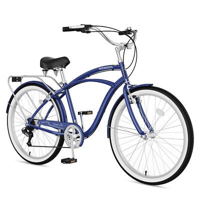 #ad MOONCOOL Adults Beach Cruiser Bike 26 inch Commuter Bicycle 7 Speed City Bikes $258.99
