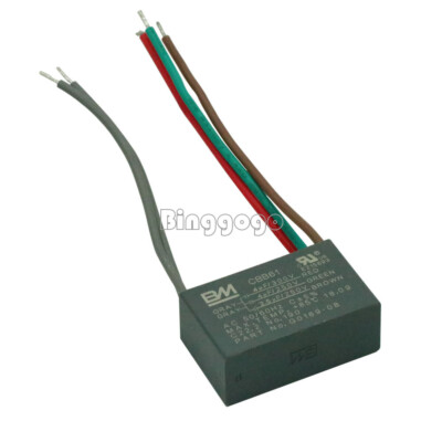 NEU CBB61 Start Run CEILING FAN CAPACITOR 4uf+4uf+2.5uf 5 WIRE 250V/300VAC BM