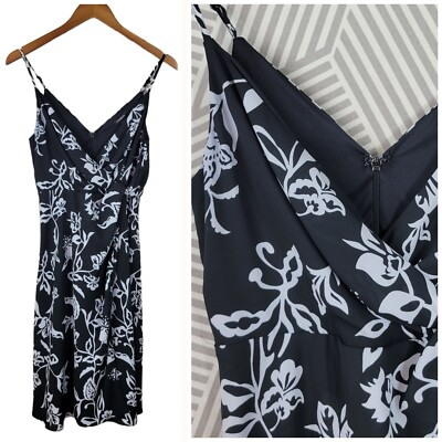 #ad #ad Express Dress Size XS Floral Party Midi Long Layered Black Sleeveless Surplice $26.99