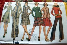 LOVELY VTG 1970s JACKET, TOP, SKIRT PANTS Sewing Pattern 18/40