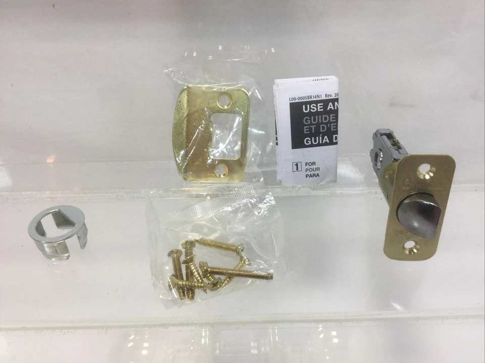 Perilla de puerta de paso de bola Copper Creek BK2020PB, latón pulido e14-21 Foto 3 de 4