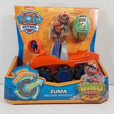 Paw Patrol Dino Rescue Zuma  s Deluxe Rev Up Vehicle with Mystery Dinosaur Figure