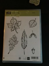 STAMPIN' UP "GENTLY FALLING" SET 2 6 WOOD MOUNTED RUBBER STAMPS SET