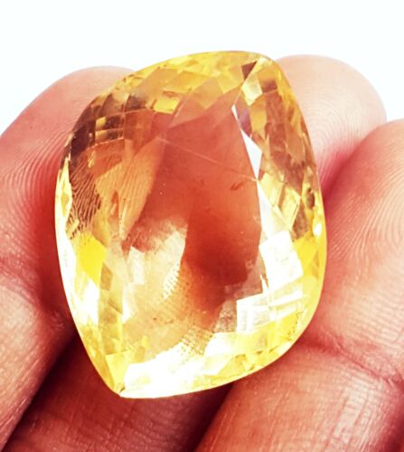 Ample Pierre Précieuse Brésilien Citron Topaze Chic Coupe 41.65 CT Certifié Sans - Picture 3 of 8