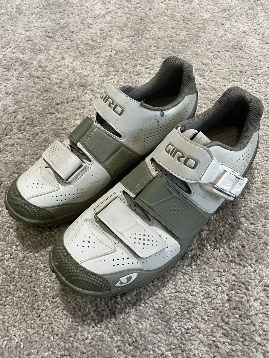 Giro Terradura Cycling Bike Shoes Gray and White Women Size 8.5 US