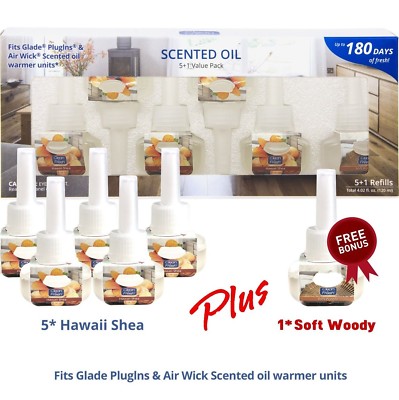 Clean-n-Fresh Scented Oil 5 Refills+1 Free Bonus Fits Glade & Air Wick Warmer