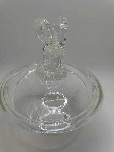 SUPERB VINTAGE 7" STEUBEN CRYSTAL RAMS HEAD COVERED CANDY DISH Bowl EXCELLENT