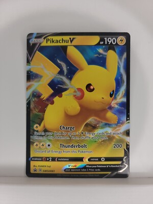 Black Star Promo Pokemon Card, Pikachu V SWSH061 Ultra Rare | eBay