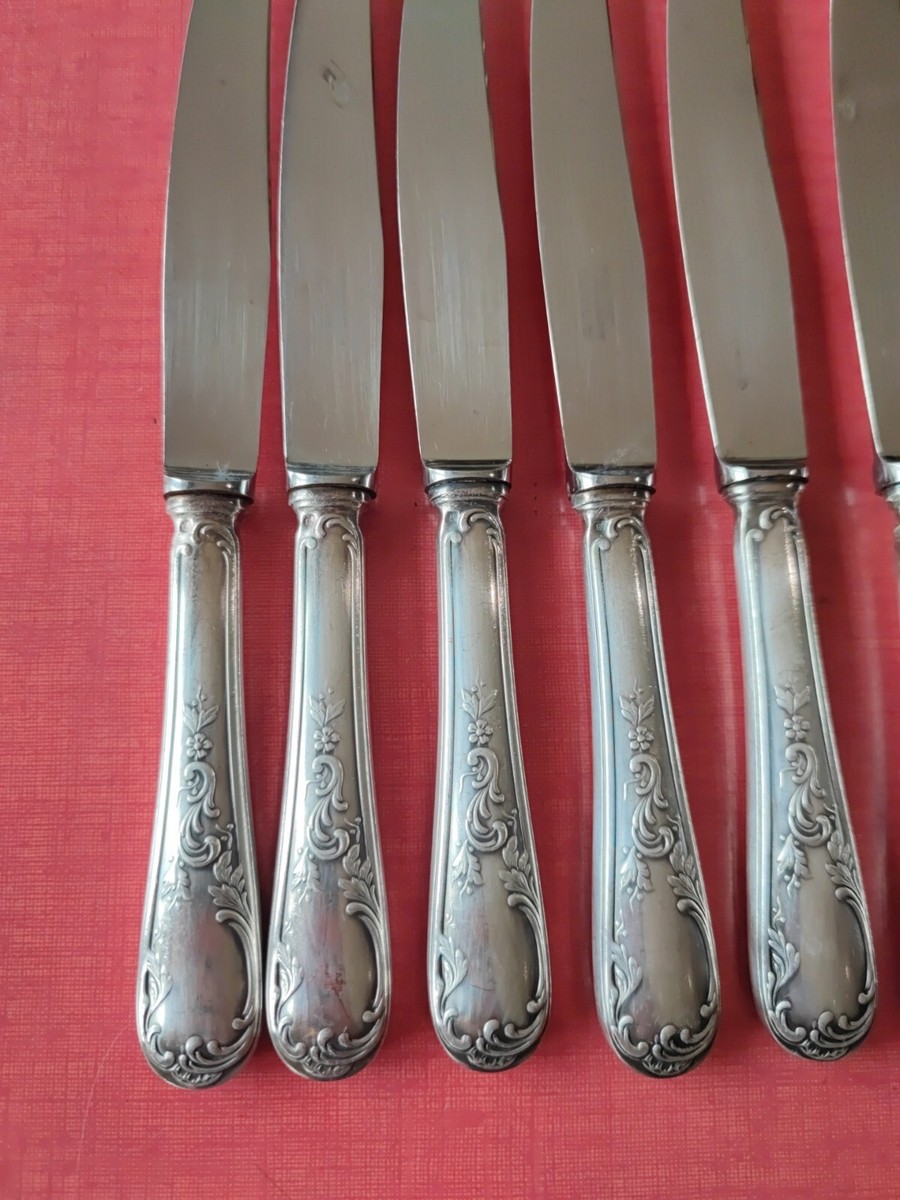 11 couteaux de table en métal argenté frionnet modèle Marly / 2