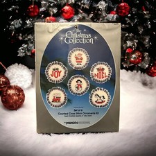 The Christmas Collection Paragon Counted Cross Stitch 6 Ornaments Kit Holiday