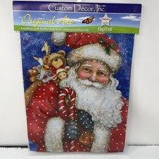 Santa Gift Christmas Garden Flag 12 x18 Made In USA Holidays Outdoor NEW
