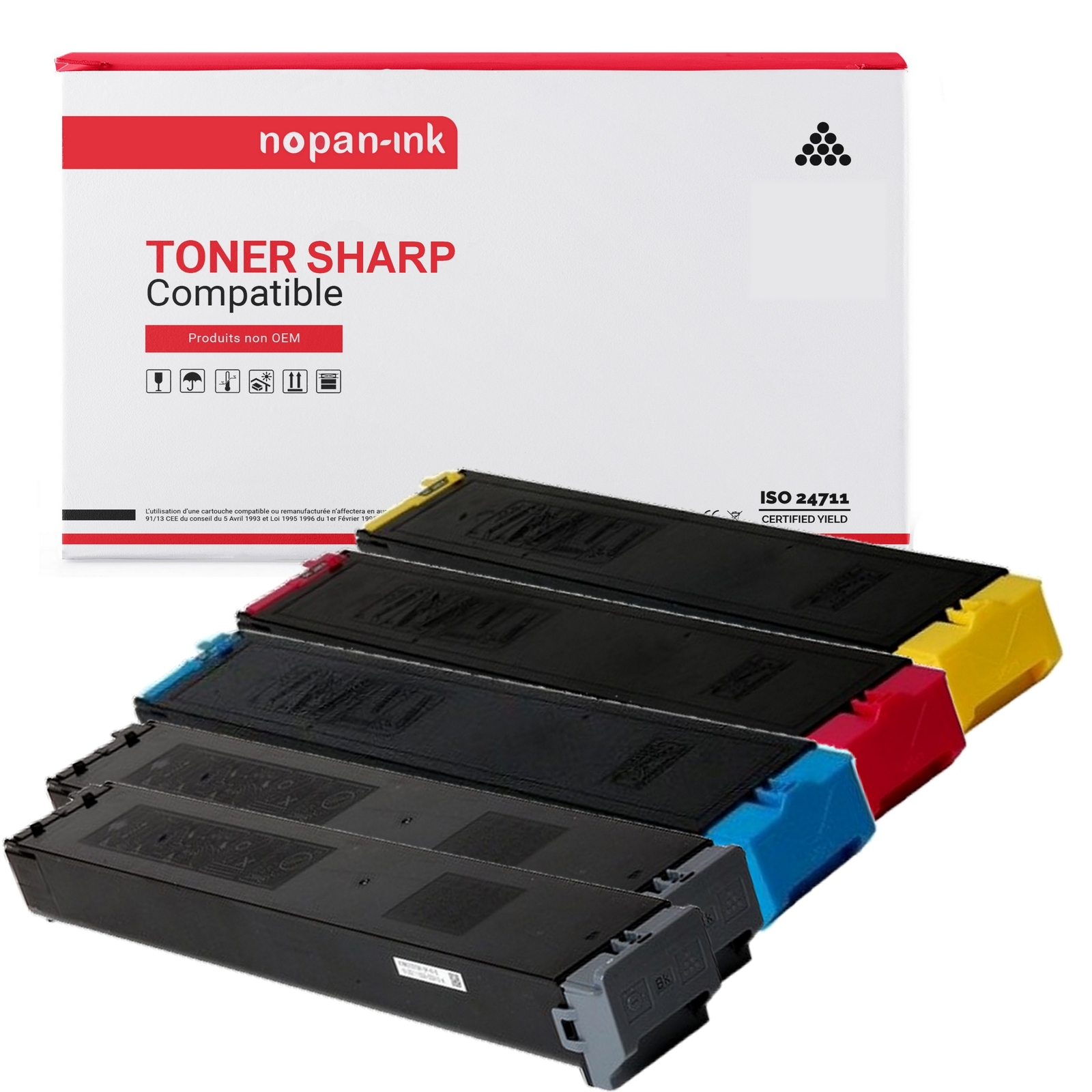 Toner MX-36GTBA Sharp compatible pack 5 couleurs NOPAN-IN pour imprimante laser