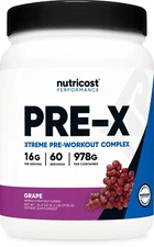 Nutricost Pre-X Xtreme Pre-Workout Complex (Grape) 60 Servings - Great Taste