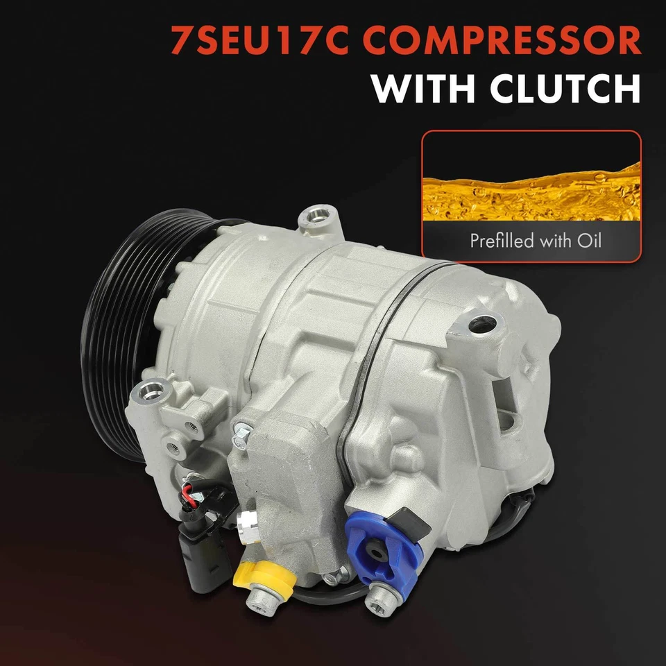 Compresor de aire acondicionado con polea de 7 ranuras para Porsche Panamera 2010-2016 94812601103 Foto 3 de 4