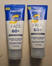 Lot of 2 Coppertone Sport FACE Sunscreen SPF 60 2.5oz Each Exp 10-25 FreeShip