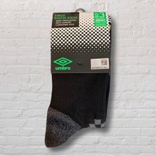 NWT Umbro 2 Pack Adult Soccer Socks Black Size 7-12